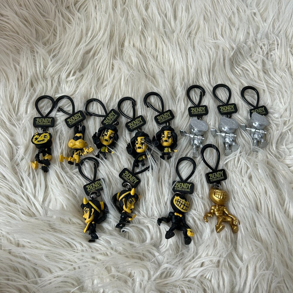 Bendy and the Dark Revival Backpack Keychain Clips Lot of 12